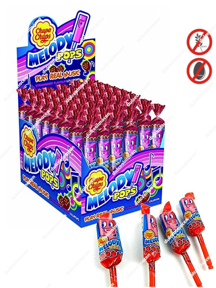 Chupa chups melody pops fresa 48 uds