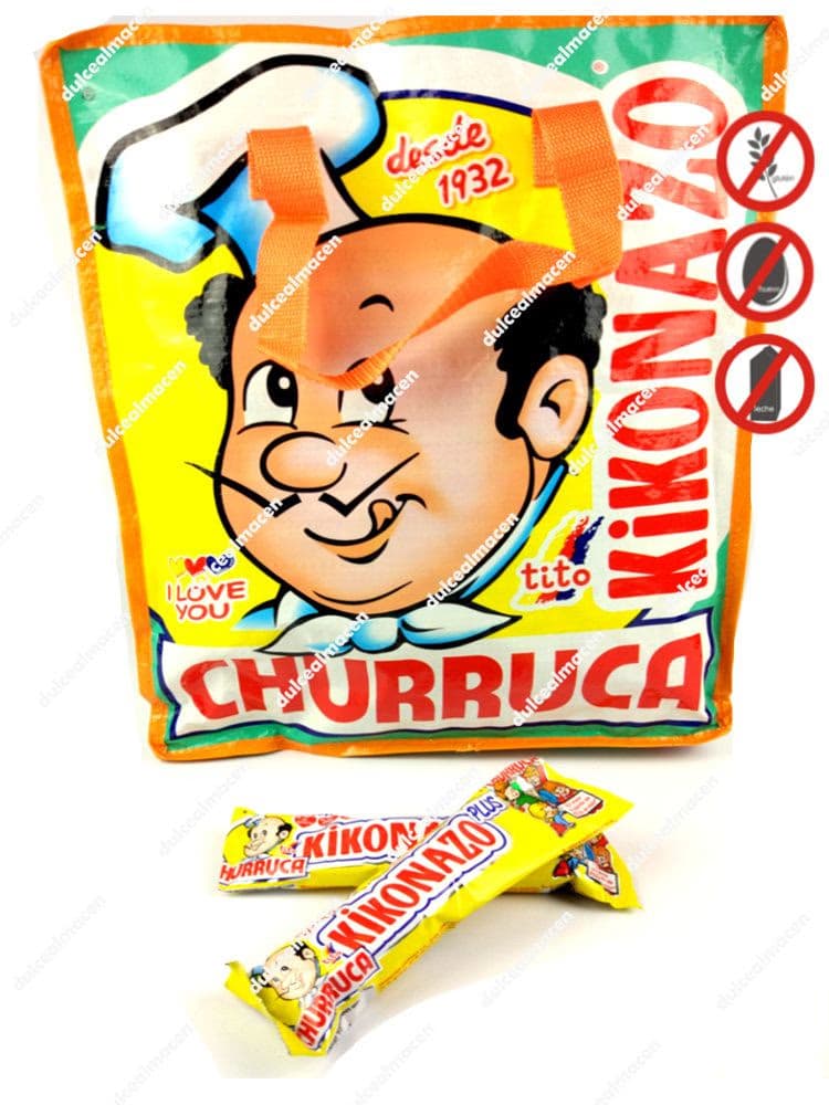 Bolsa grande de Churruca Kikonazo Plus que contiene 45 más 5 unidades de regalo, maíz frito gigante con sellos sin gluten, sin huevo y sin lactosa - Dulcealmacen
