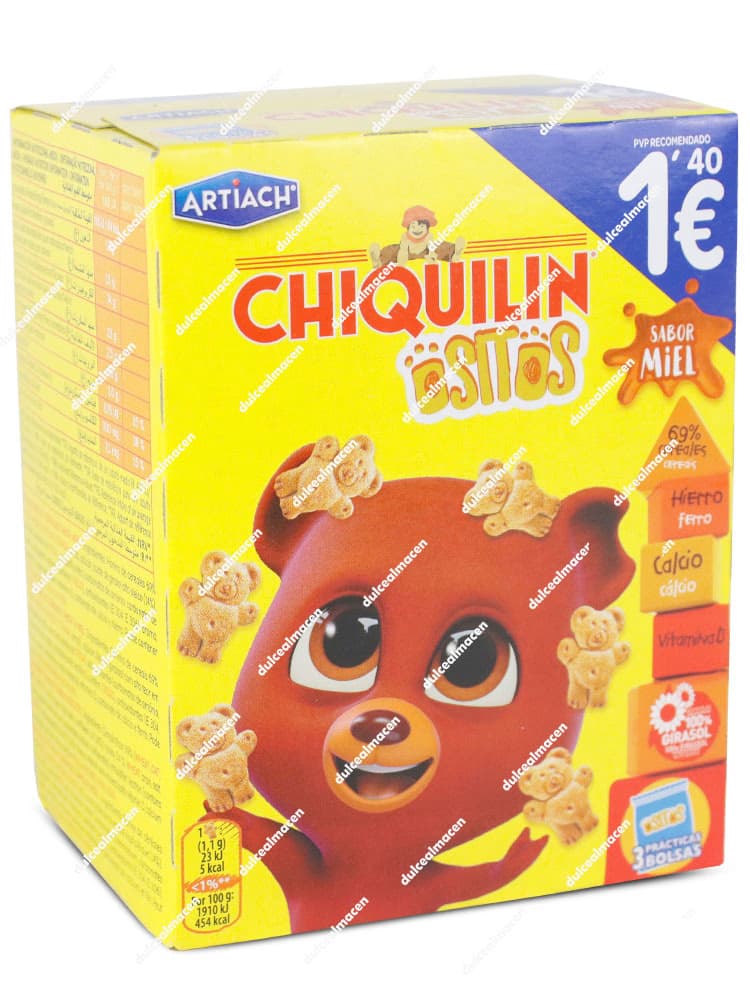 Caja de Galletas Artiach Chiquilín Ositos Sabor Miel 120g | Mini Galletas Infantiles con Hierro y Calcio