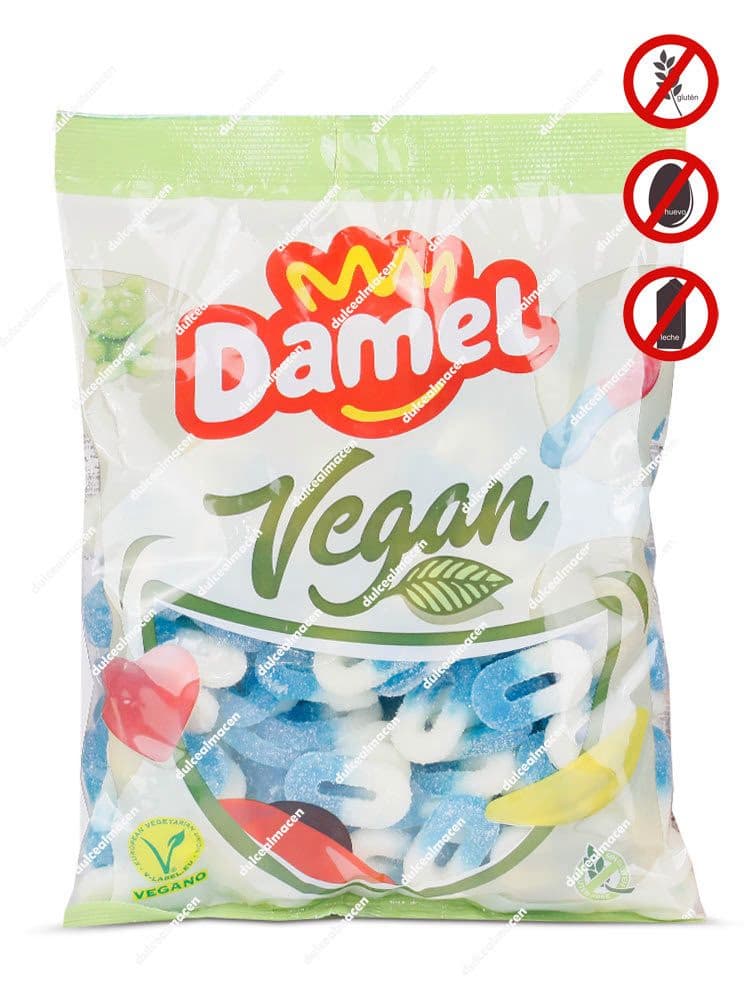 Damel Vegan Aros Azules 1 kg bolsa de gominolas veganas sin gluten en Dulcealmacen