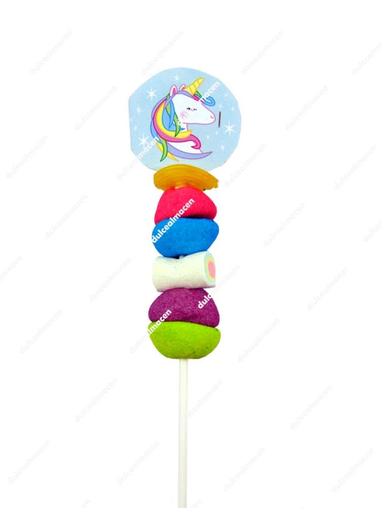 Pincho unicornio brocheta de chuches y gominolas en Dulcealmacen