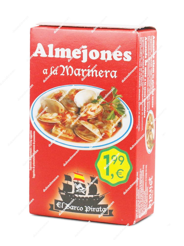 Caja roja de Almejones a la Marinera El Barco Pirata en Dulcealmacen