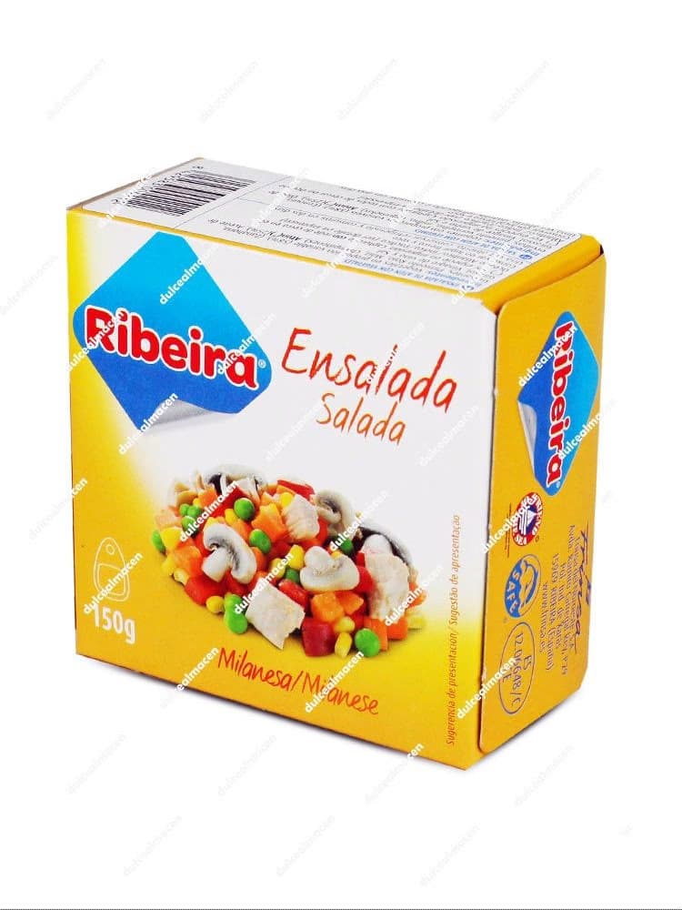 Envase de ensalada Milanesa marca Ribeira de 150 gramos con atún y vegetales disponible en Dulcealmacen