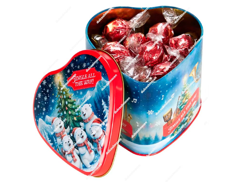 Lata Caja de Música con Bombones de Chocolate