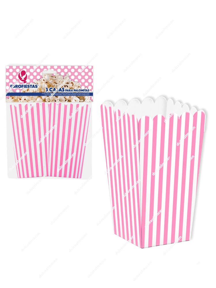 EF cajas palomitas 3* rosas* pq.12u. c/288u.