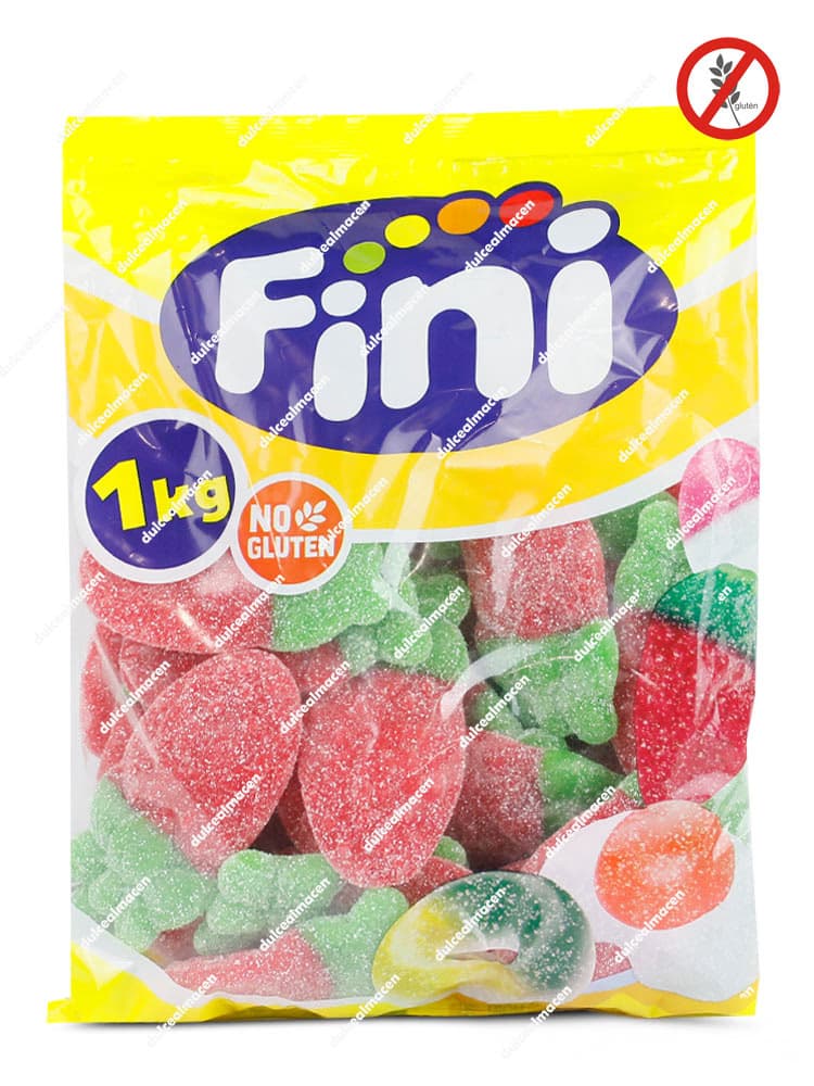 Bolsa de 1kg de gominolas Fini Maxi Fresa Pica sin gluten en Dulcealmacen