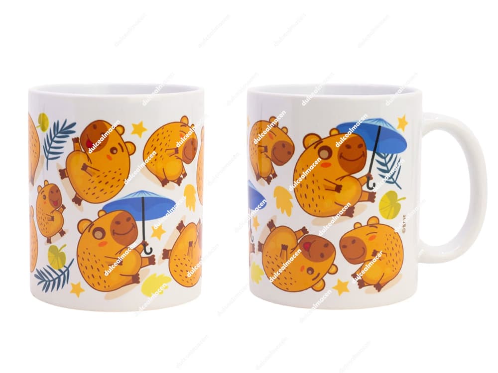 Taza de Cerámica Sublimada Capibara Stor 325 ml (11 oz) - Diseño Kawaii