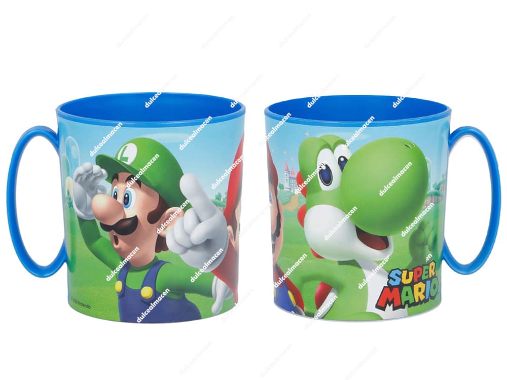 Taza de plástico para microondas de 390ml con diseños de Luigi y Yoshi de Super Mario de la marca Stor