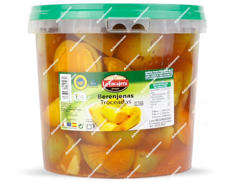 Cubo industrial de 3,85kg de Berenjenas de Almagro Troceadas de la marca La Encajera en Dulcealmacen