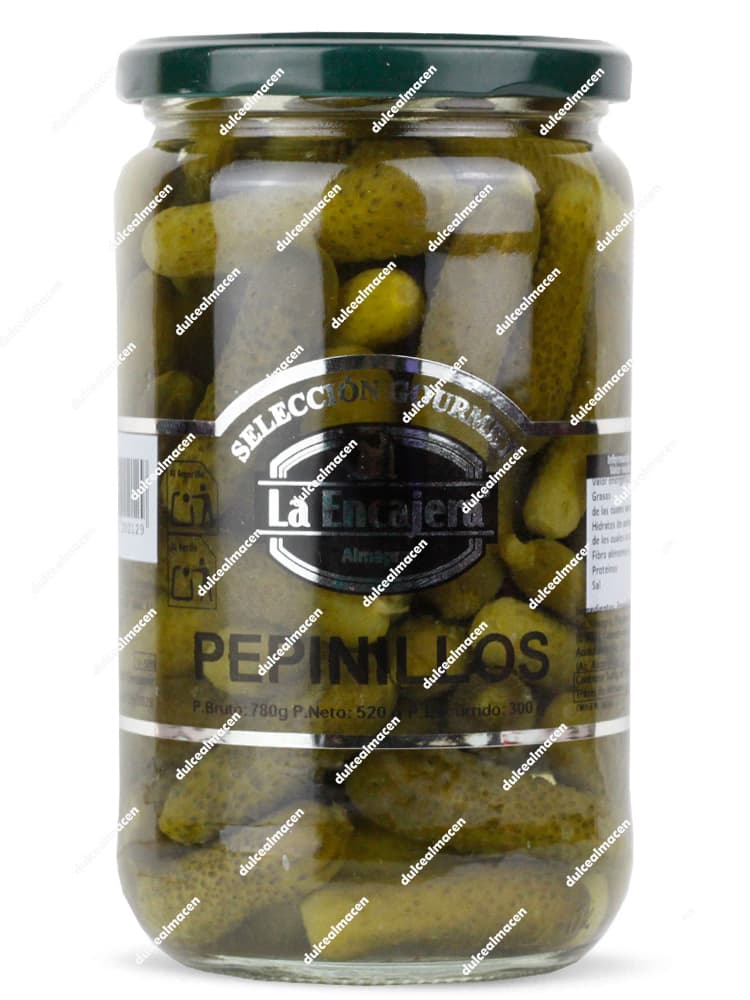 Tarro de cristal de 780g de Pepinillos en Vinagre Selección Gourmet de la marca La Encajera en Dulcealmacen