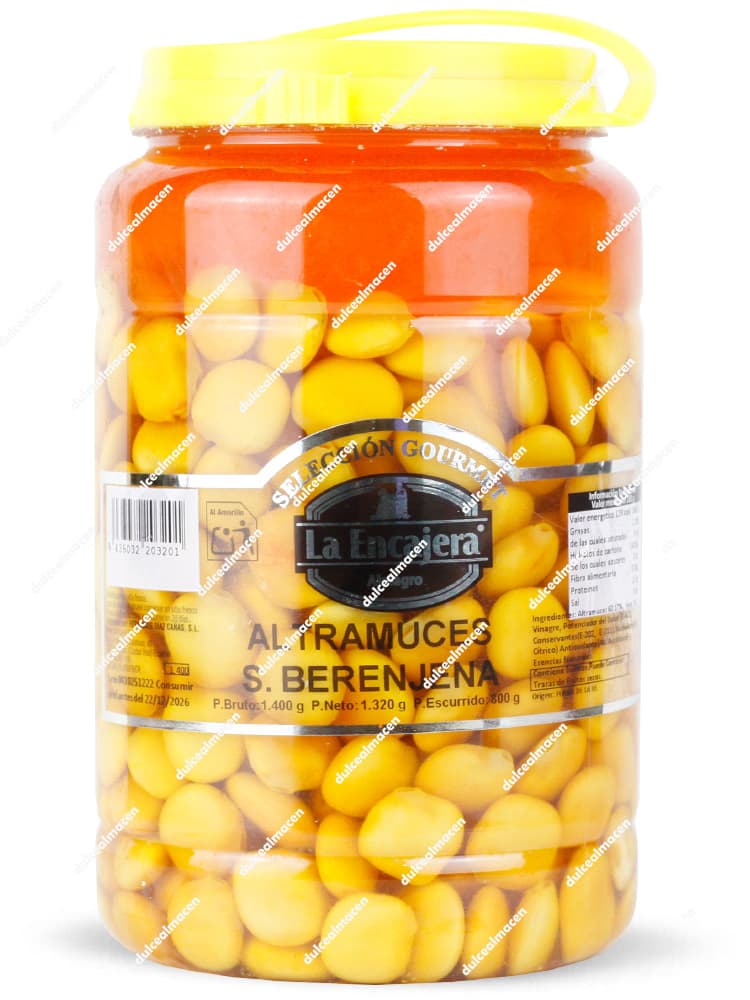 Tarro de 1,4kg de Altramuces al Sabor Berenjena Selección Gourmet de la marca La Encajera en Dulcealmacen