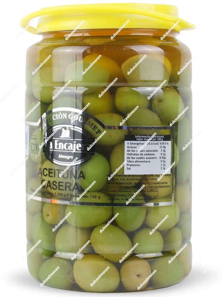 Tarro de 1,4kg de Aceitunas Caseras Selección Gourmet de la marca La Encajera en Dulcealmacen