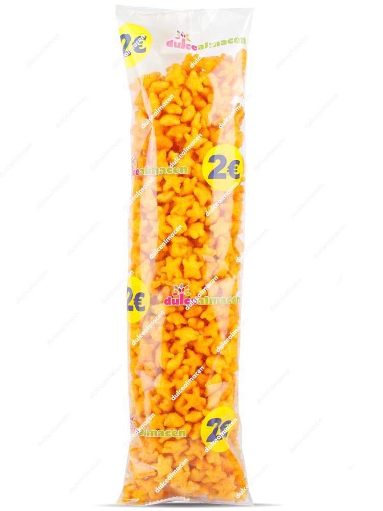 Bolsa de snacks Estrellitas Chily de 200 gramos con sabor a chile y forma de estrella de Dulcealmacen