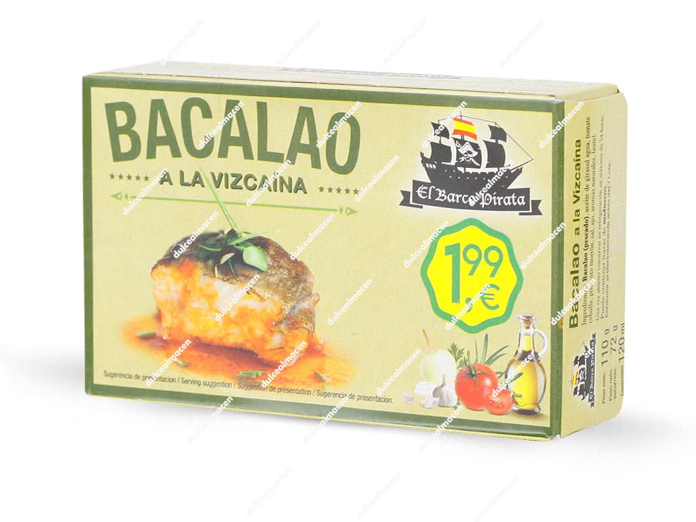 Caja de Bacalao a la Vizcaína Receta Tradicional El Barco Pirata en Dulcealmacen