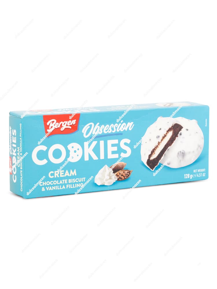 Galletas Bergen Cookies chocolate rellena vainilla en Dulcealmacen