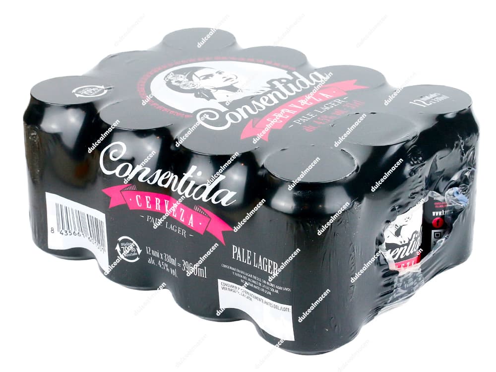 Lata de 33 cl de Cerveza Consentida tipo Pale Lager con diseño elegante y graduación de 4,5% vol - Dulcealmacen