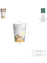 Vasos de Cartón Puppies 270cc (9oz) - Pack 10 Unidades | FSC Mix 70%