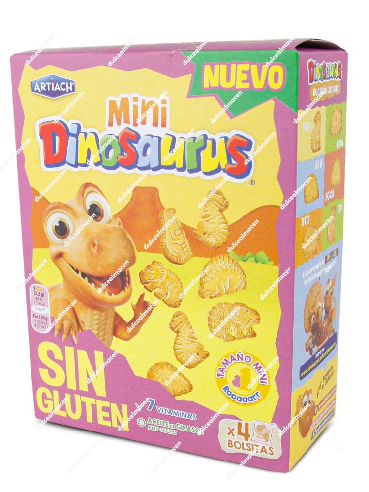 Caja de Galletas Artiach Mini Dinosaurus 160g | Galletas de Cereales Miniatura en Prácticas Bolsitas