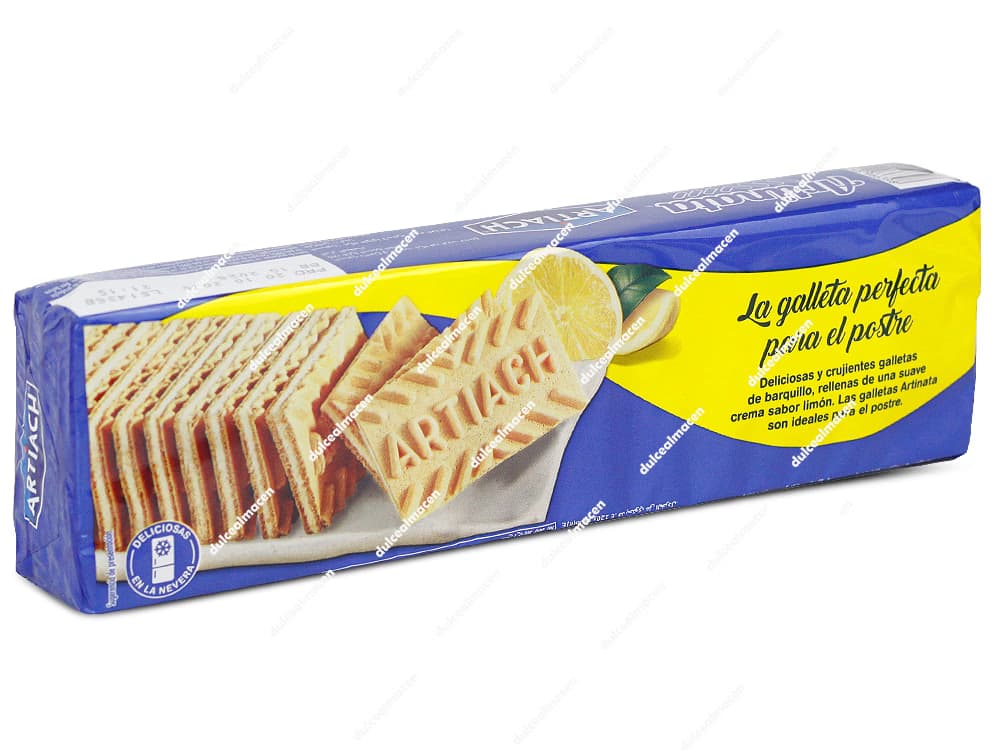 Artiach Artinata Limón 210g | Crujientes Barquillos Ligeros Rellenos de Crema de Limón