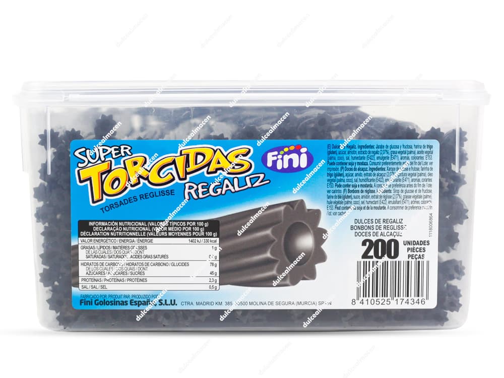 Fini Super Torcidas Regaliz 200 uds | Gel Dulce