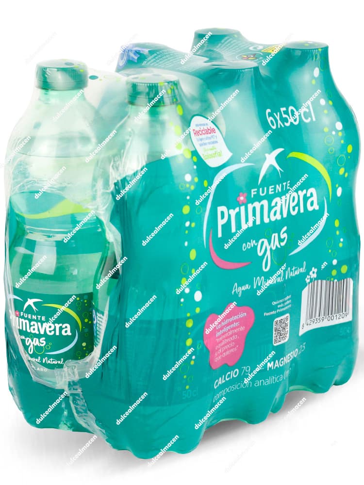 Fuente Primavera Agua con Gas Pack 6 x 50 cl
