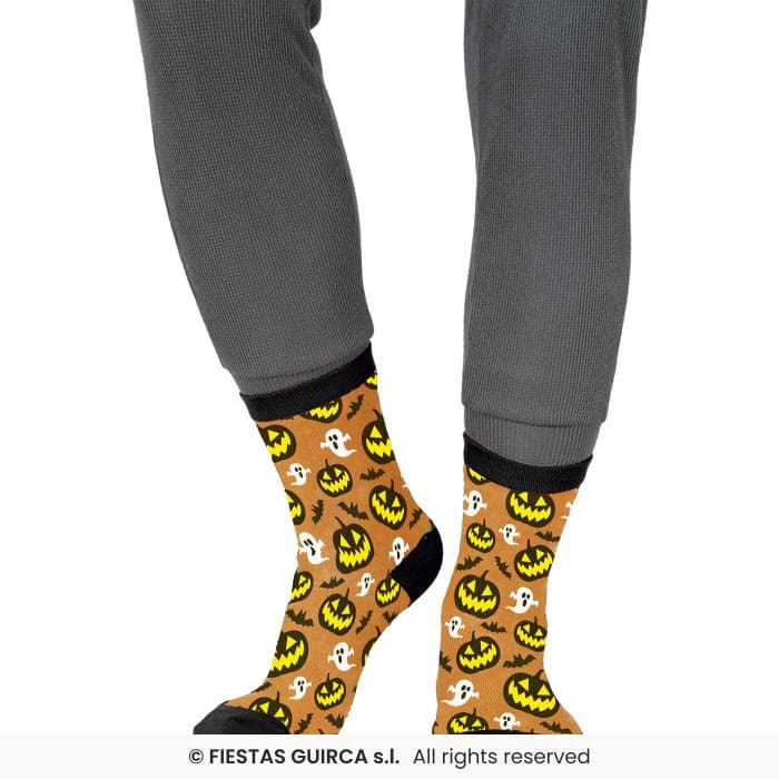 Guirca Calcetines Halloween Calabazas y fantasmas para disfraces en Dulcealmacen