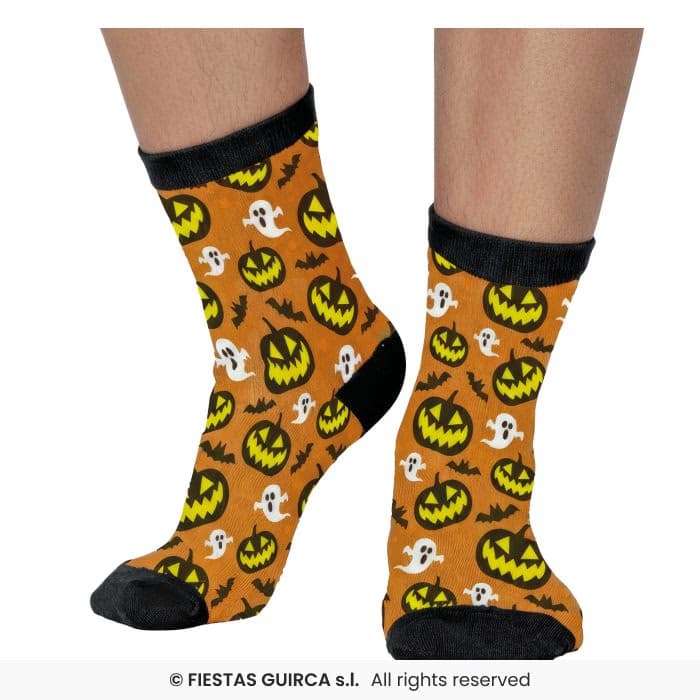 Guirca Calcetines Halloween Calabazas y fantasmas para disfraces en Dulcealmacen