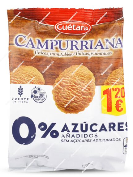 Cuétara Mini Campurrianas Sin Azúcares Añadidos 132 gr | Galletas Rústicas Saludables
