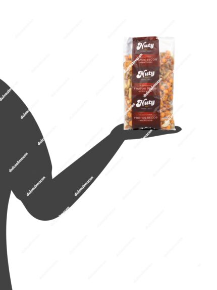Bolsa de Nuty Thai Mex Mix de 110 gramos, mostrando una mezcla de cacahuetes, maíz y snacks crujientes con un diseño de temática exótica - Dulcealmacen