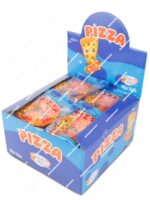 Caja expositora de 36 unidades de gominola con forma de pizza de la marca King Regal, producto sin gluten envuelto individualmente - Dulcealmacen