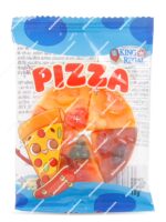 Caja expositora de 36 unidades de gominola con forma de pizza de la marca King Regal, producto sin gluten envuelto individualmente - Dulcealmacen