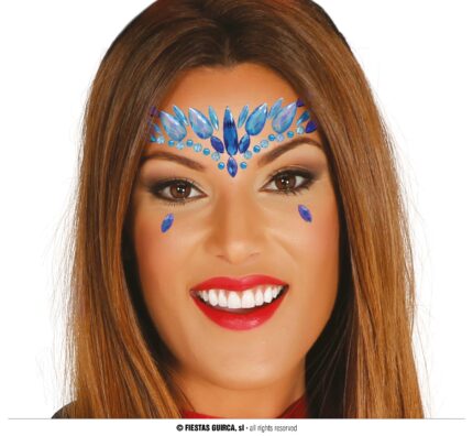 GU joyas faciales adhesivas azules