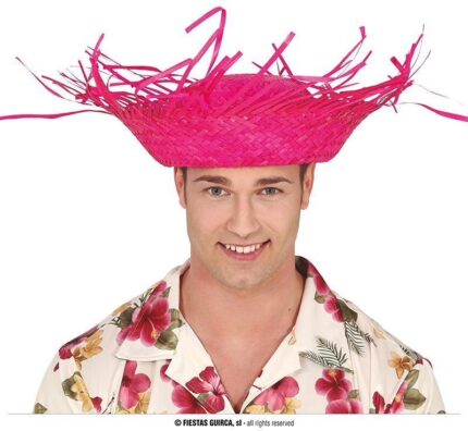 GU sombrero espantapajaros paja rosa