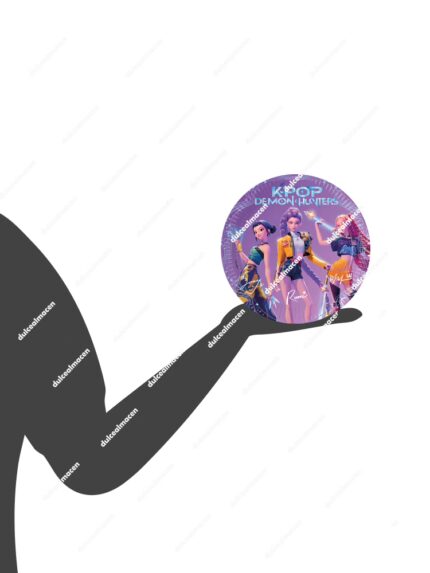 Pack de 8 platos de papel con diseño de personajes K-Pop Demon Hunters de la marca Parti, tamaño de 23 cm de diámetro - Dulcealmacen