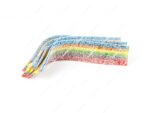 Tarro de 290 g de gominolas Damel Cintas Arcoiris multicolor tipo lengua con recubrimiento de azúcar pica y sellos vegano y halal - Dulcealmacen