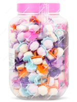 Bote transparente de 170 unidades de caramelos Candy Ring JL, anillos de tiza de colores surtidos para fiestas infantiles - Dulcealmacen