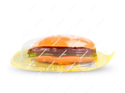 Caja expositora de color azul de gominolas gigantes Zupperz King Sandwich Gummy con 12 unidades individuales que muestran caramelos de goma con forma de sándwich de colores - Dulcealmacen