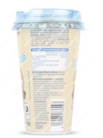 Vaso de 250 ml de Café Latte Descafeinado Alteza de color azul y crema, con tapa protectora y pajita lista para consumir frío - Dulcealmacen