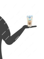Vaso de 250 ml de Café Latte Descafeinado Alteza de color azul y crema, con tapa protectora y pajita lista para consumir frío - Dulcealmacen